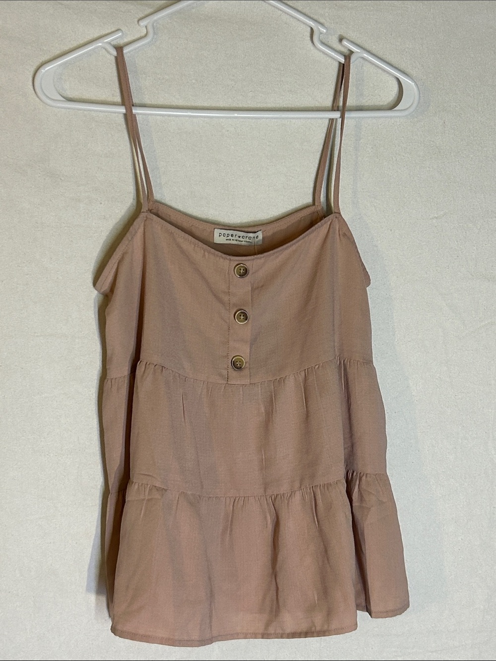 Paper Crane Mauve Tiered Spaghetti-Strap Camisole